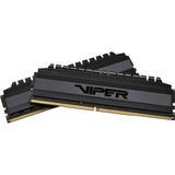 Patriot DIMM 8 GB DDR4-3000 Kit, Arbeitsspeicher schwarz, PVB48G300C6K, Viper 4 Blackout, XMP