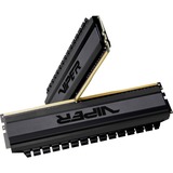 Patriot DIMM 8 GB DDR4-3000 Kit, Arbeitsspeicher schwarz, PVB48G300C6K, Viper 4 Blackout, XMP