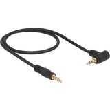 DeLOCK Audiokabel Klinke 3,5mm Stecker > 3,5mm Stecker schwarz, 50 cm, abgewinkelt