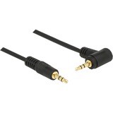 DeLOCK Audiokabel Klinke 3,5mm Stecker > 3,5mm Stecker schwarz, 2 Meter, abgewinkelt