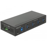 DeLOCK Externer Industrie Hub 4 x USB 3.0 Typ-A, USB-Hub schwarz