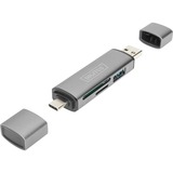 Digitus Dual Card Reader USB-C / USB 3.0, OTG, Kartenleser grau