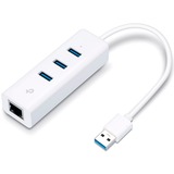 TP-Link 3-Port-USB3.0-Hub & Gigabit-Ethernet-Adapter, USB-Hub weiß