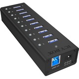 ICY BOX IB-AC6110, USB-Hub schwarz, 10x USB 3.0, inkl. Ladeanschluss