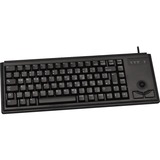 CHERRY Slim Line G84-4400, Tastatur schwarz, DE-Layout, Cherry Mechanisch, integr. Trackball