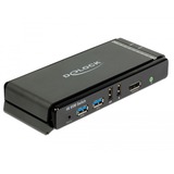 DeLOCK DisplayPort 1.2 KVM Switch 4K 60 Hz mit USB 3.0 und Audio, KVM-Switch schwarz