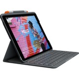 Logitech Slim Folio, Tastatur schwarz, DE-Layout, Scissor-Switch, für iPad 7., 8. und 9. Generation