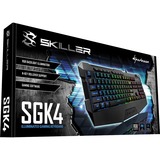 Sharkoon SKILLER SGK4, Gaming-Tastatur schwarz, US-Layout, Rubberdome