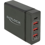 DeLOCK USB Ladegerät 1 x USB Type-C PD + 3 x USB Typ-A 60 W schwarz