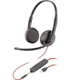 Plantronics Blackwire 3225 duo, Headset schwarz, Klinke, USB-C