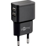 goobay USB-C Dual Ladeset 2,4 A, Ladegerät schwarz