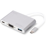 Digitus Multiport Adapter USB-C > VGA + USB silber/weiß