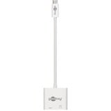 goobay USB Adapter, USB-C Stecker > USB-C Buchse + HDMI-Buchse weiß, 15cm, PD, Laden mit bis zu 60 Watt