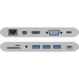 goobay USB-C Multiport-Adapter All in 1, Kartenleser silber