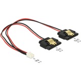 DeLOCK 2Pin Buchse > 2x SATA 15Pin Buchse, Y-Kabel schwarz/rot, 20cm