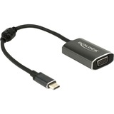 DeLOCK Adapter USB Type-C > VGA mit PD Funktion dunkelgrau, 20cm