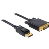 DeLOCK Adapterkabel Displayport Stecker > DVI 24+1 Stecker schwarz, 1 Meter