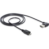 DeLOCK EASY-USB 2.0 Kabel, USB-A Stecker 90° > Micro-USB Stecker schwarz, 2 Meter, rechts / links abgewinkelt