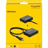 DeLOCK HDMI Splitter 1 x HDMI in > 2 x HDMI out 4K 60 Hz schwarz