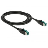 DeLOCK Kabel PoweredUSB 12V (Stecker) > PoweredUSB 12V (Stecker) schwarz, 2 Meter