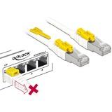 DeLOCK RJ45 Secure Cat. 6A, Kabel weiß, 5 Meter, verriegelbar, LSOH Halogenfrei