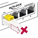 DeLOCK RJ45 Secure Cat. 6A, Kabel weiß, 5 Meter, verriegelbar, LSOH Halogenfrei