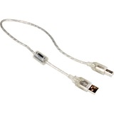 DeLOCK USB 2.0 Kabel, USB-A Stecker > USB-B Stecker transparent, 0,5 Meter