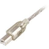 DeLOCK USB 2.0 Kabel, USB-A Stecker > USB-B Stecker transparent, 0,5 Meter