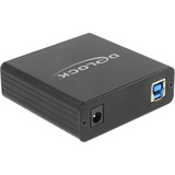 DeLOCK USB 3.2 Gen 1 Adapter, USB-A Stecker > 4x RJ-45 Buchse schwarz, Gigabit LAN, inkl. 80cm USB-Verlängerungskabel