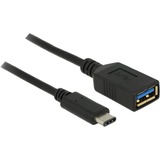 DeLOCK USB 3.2 Gen 1 Adapter, USB-C Stecker > USB-A Buchse schwarz, 15cm