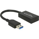 DeLOCK USB 3.2 Gen 2 Adapter, USB-A Stecker > USB-C Buchse schwarz, 15cm