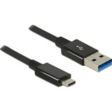 DeLOCK USB 3.2 Gen 2 Kabel, USB-C Stecker > USB-A Stecker schwarz, 1 Meter, SuperSpeed