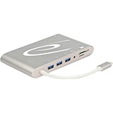 DeLOCK USB Type C 3.1, Dockingstation silber, LAN, VGA, HDMI, USB, SD, Audio