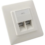 Digitus Datenanschlussdose CAT.6, Klasse E, Unterputz weiß, 2x RJ-45 Buchse