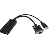 ICY BOX USB 2.0 Adapter IB-AC512, USB-A + VGA Stecker > HDMI Buchse schwarz, 23,5cm