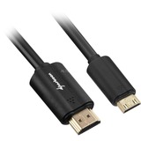 Sharkoon Adapterkabel HDMI Stecker > mini HDMI Stecker schwarz, 1 Meter, HDMI 2.0 4K