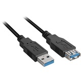 Sharkoon Kabel USB 3.0-Verlängerung, Verlängerungskabel schwarz, 1 Meter