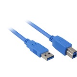 Sharkoon USB 3.2 Gen 1 Kabel, USB-A Stecker > USB-B Stecker blau, 2 Meter, doppelt geschirmt
