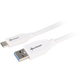 Sharkoon USB 3.2 Gen 2 Kabel, USB-A Stecker > USB-C Stecker weiß, 0,5 Meter