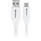 Sharkoon USB 3.2 Gen 2 Kabel, USB-A Stecker > USB-C Stecker weiß, 0,5 Meter