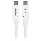 Sharkoon USB 3.2 Gen 2 Kabel, USB-C Stecker > USB-C Stecker weiß, 0,5 Meter