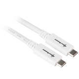 Sharkoon USB 3.2 Gen 2 Kabel, USB-C Stecker > USB-C Stecker weiß, 1 Meter