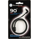 SilverStone CP08 90° SATA-III, Kabel schwarz, 50cm, Retail