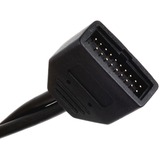 SilverStone USB 2.0 Adapter G11303050-RT, 9Pin Buchse > 19Pin Stecker schwarz, 10cm
