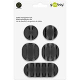 goobay Kabel Management Set, Kabelführung schwarz, 5er-Set