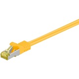 goobay RJ-45 Patchkabel Cat 6.a S/FTP (PIMF), mit Cat.7 Rohkabel gelb, 1,5 Meter, 500 MHz