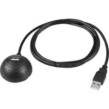 goobay USB 2.0 Verlängerungskabel, USB-A Stecker > USB-A Buchse schwarz, 1,5 Meter, Buchse mit Standfuß