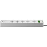 APC Essential SurgeArrest PM5U-GR, 5-fach, 2x USB, Steckdosenleiste weiß, 1,8 Meter Kabel, Überspannungsschutz, Schalter