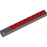 Bachmann 19" IT PDU Steckdosenleiste Basic 8-fach, 1HE schwarz/rot, 2 Meter, C14, mit Feinsicherung 10A