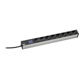 Bachmann 19" PDU Steckdosenleiste BlueNet BN0500 8-fach, 1HE grau, 2 Meter